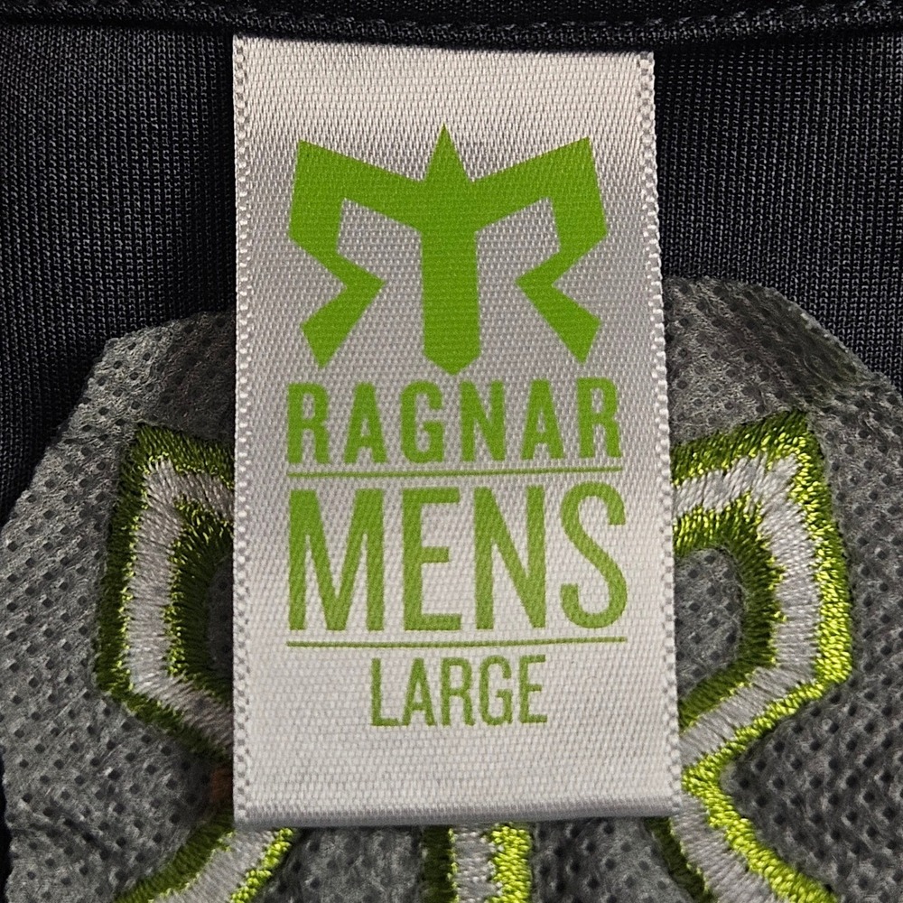 Ragnar Relay Full Zip Track Jacket Mens Large Black‎ Lime Green Activewear - Picture 2 of 9